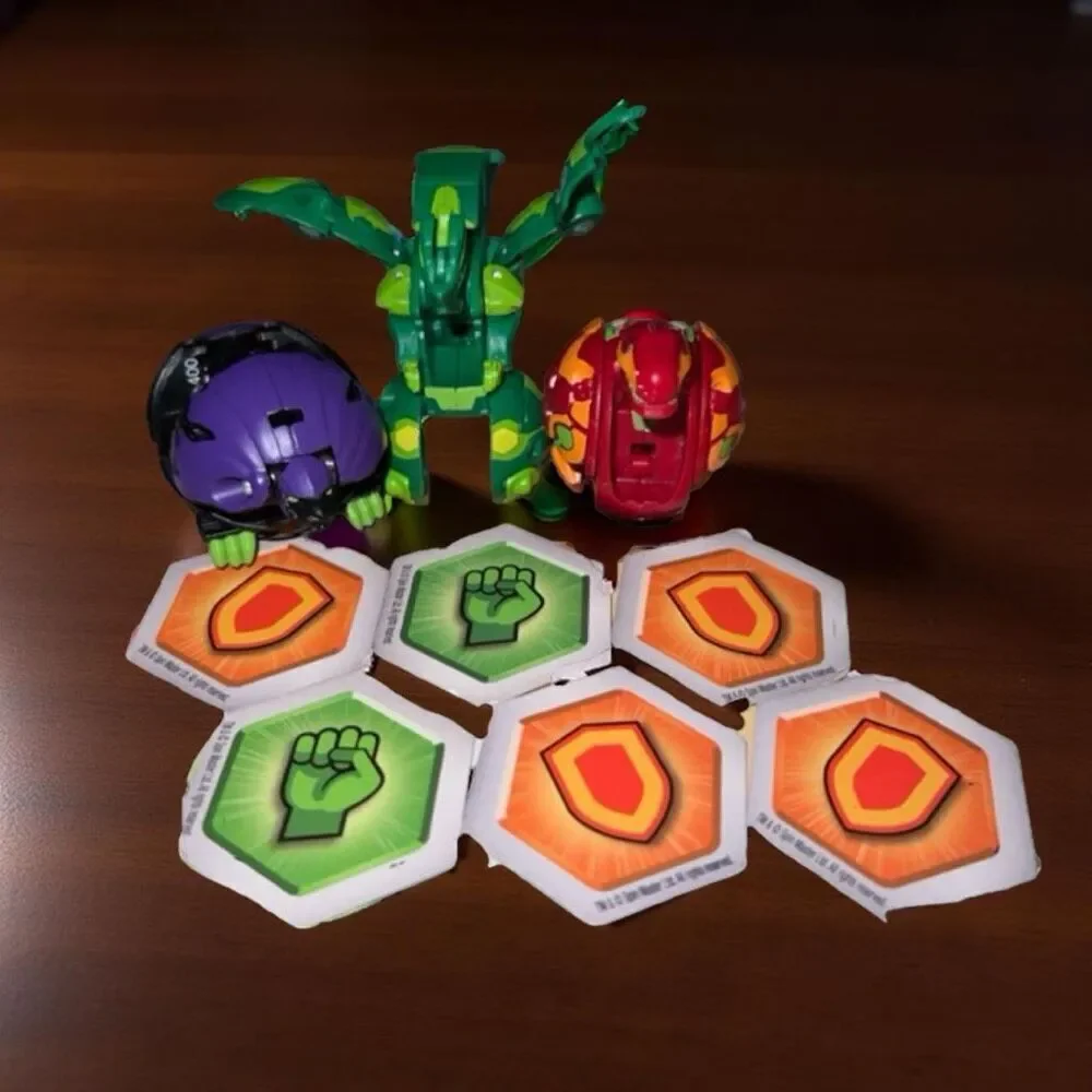 3 Bakugun Brawlers Green Ventus Red Pryus Black Darkus Battle Planet B10
